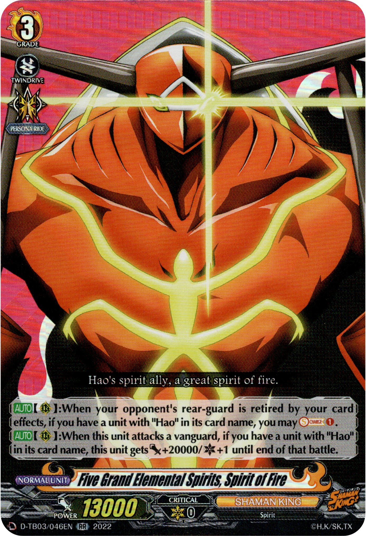 Five Grand Elemental spirits, Spirit of Fire - D-TB03/046EN - Shaman King - Card Cavern