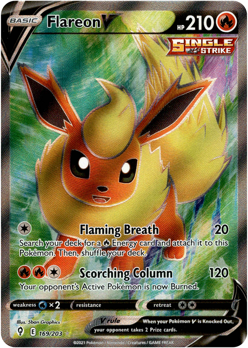 Flareon V Full Art - 169/203 - Evolving Skies - Holo Card Cavern Trading Cards, LLC Flareon V Full Art - 169/203 - Evolving Skies - Holo Card Cavern Trading Cards, LLC