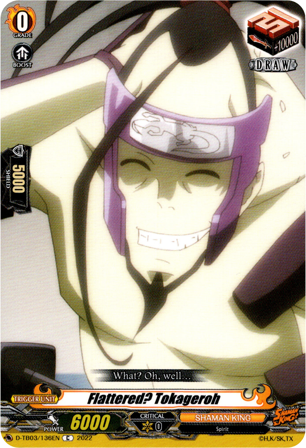 Tokageroh Flattered? Tokageroh - D-TB03/136EN - Shaman King – Card Cavern Trading ...
