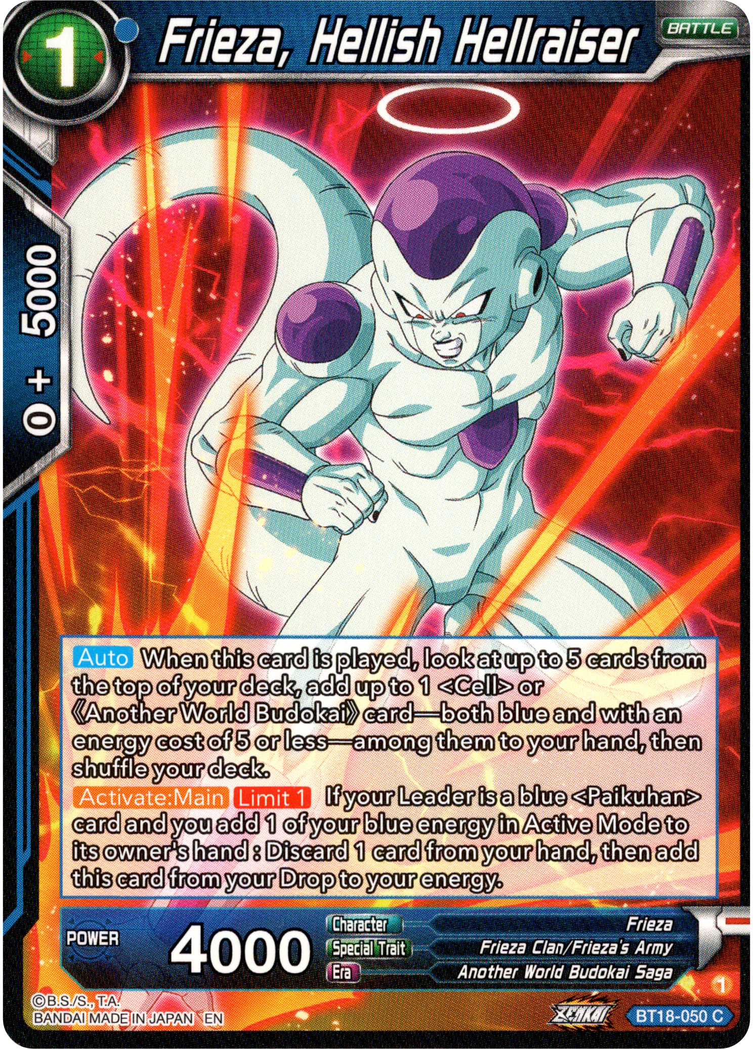 Frieza, Hellish Hellraiser - BT18-050 - Dawn of the Z-Legends - Card Cavern