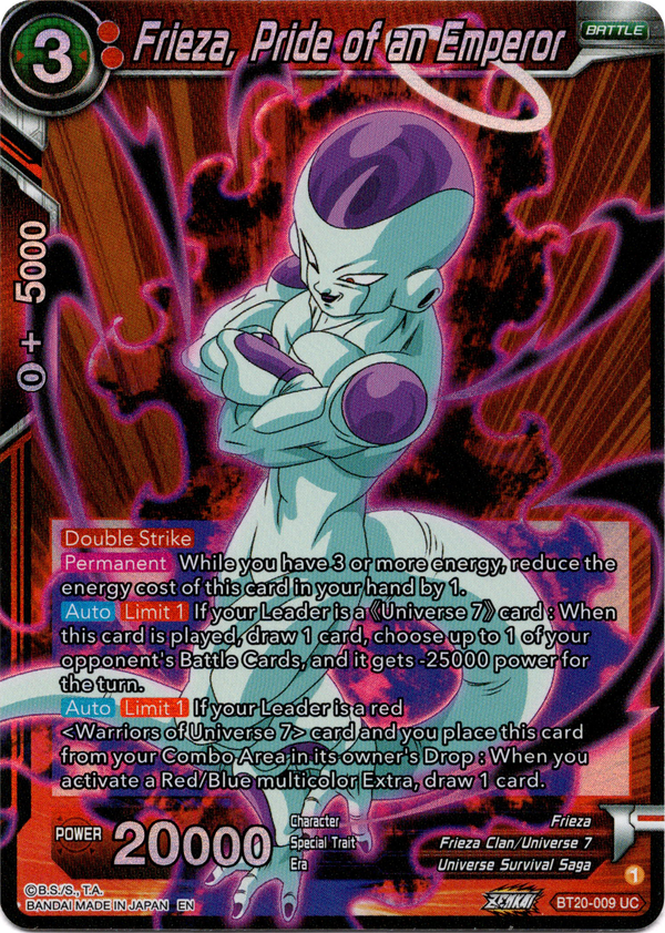 Frieza, Pride of an Emperor - BT20-009 UC - Power Absorbed - Foil - Card Cavern