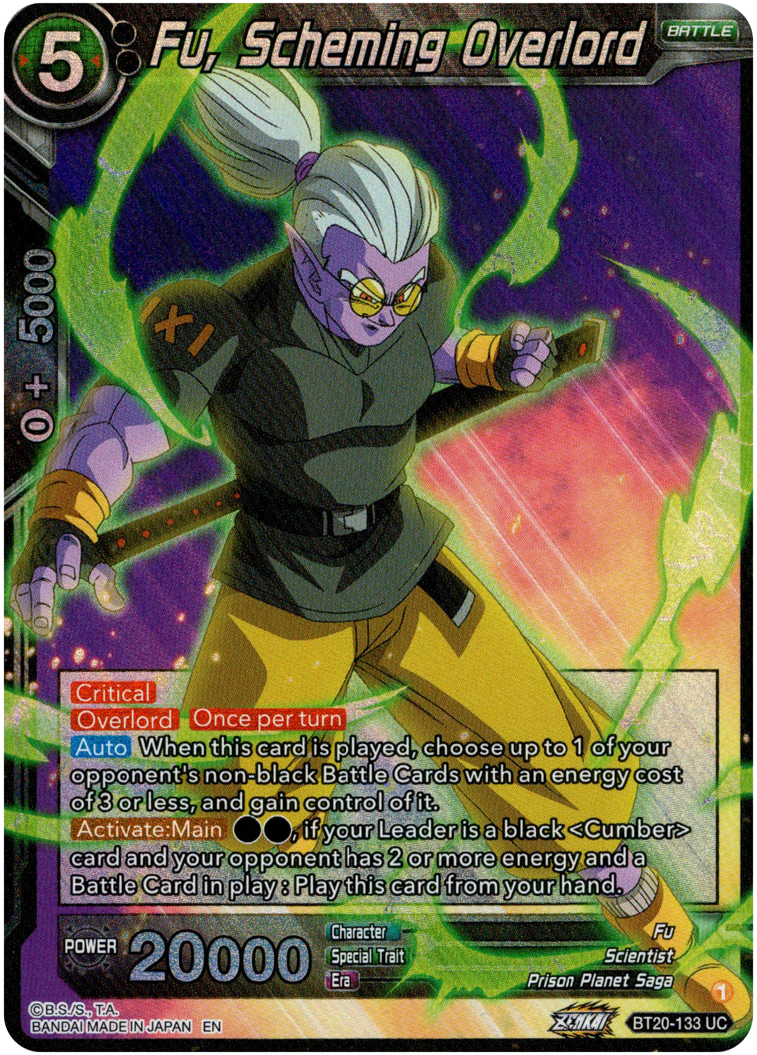 Fu, Scheming Overlord - BT20-133 UC - Power Absorbed - Foil - Card Cavern