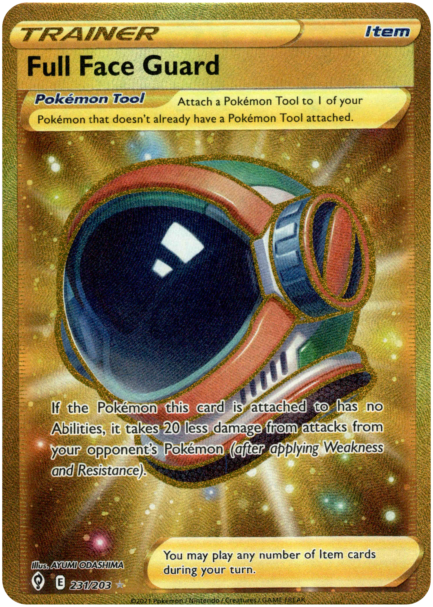 Full Face Guard Secret Rare - 231/203 - Evolving Skies - Holo - Card Cavern