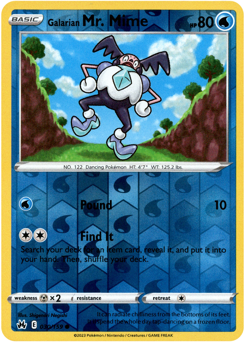 galarian mr mime pokemon card Mr. - 030/159 - Crown Zenith Common Card Type Galarian Mr. Mime - 035/189