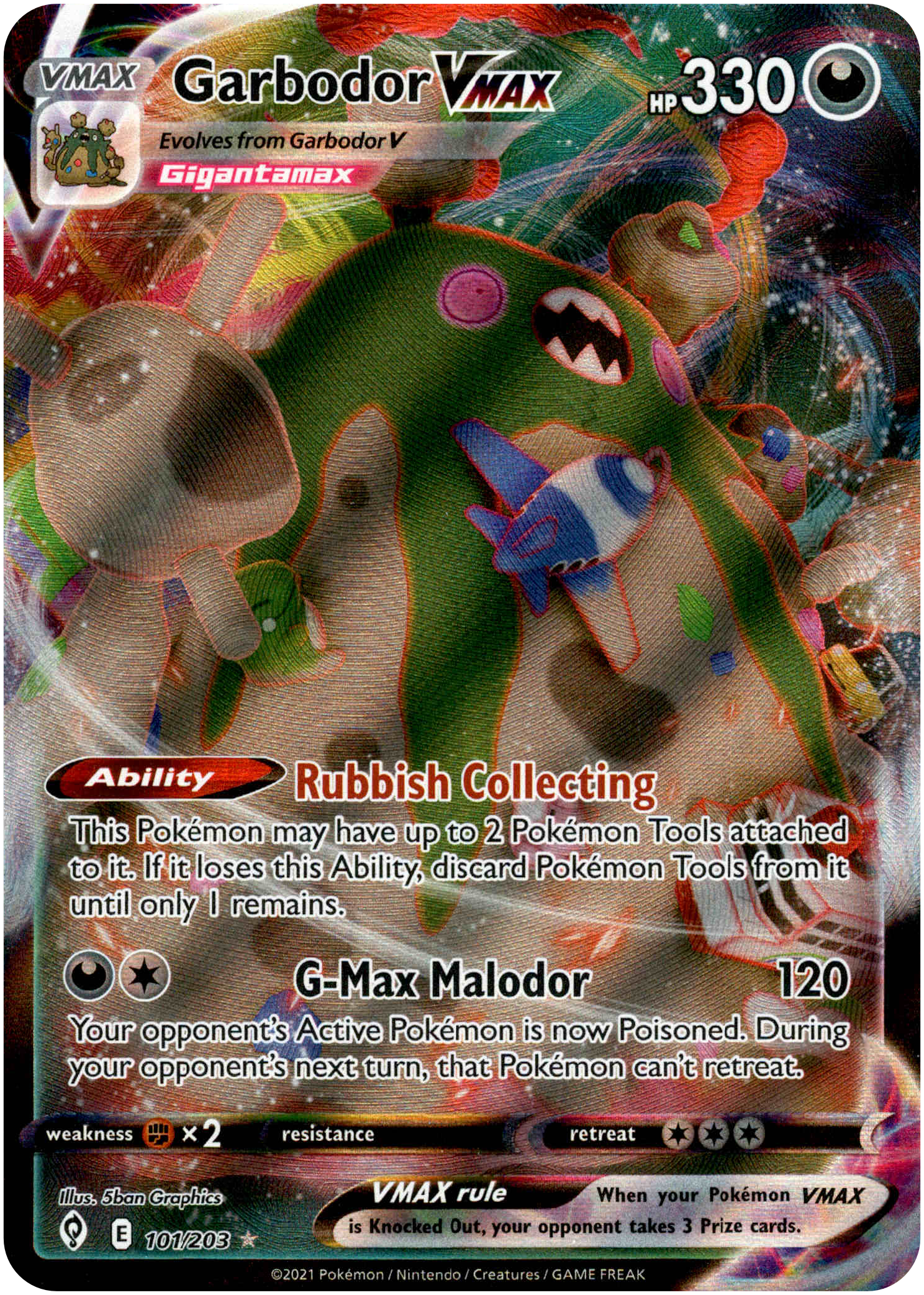 Garbodor VMAX - 101/203 - Evolving Skies - Card Cavern