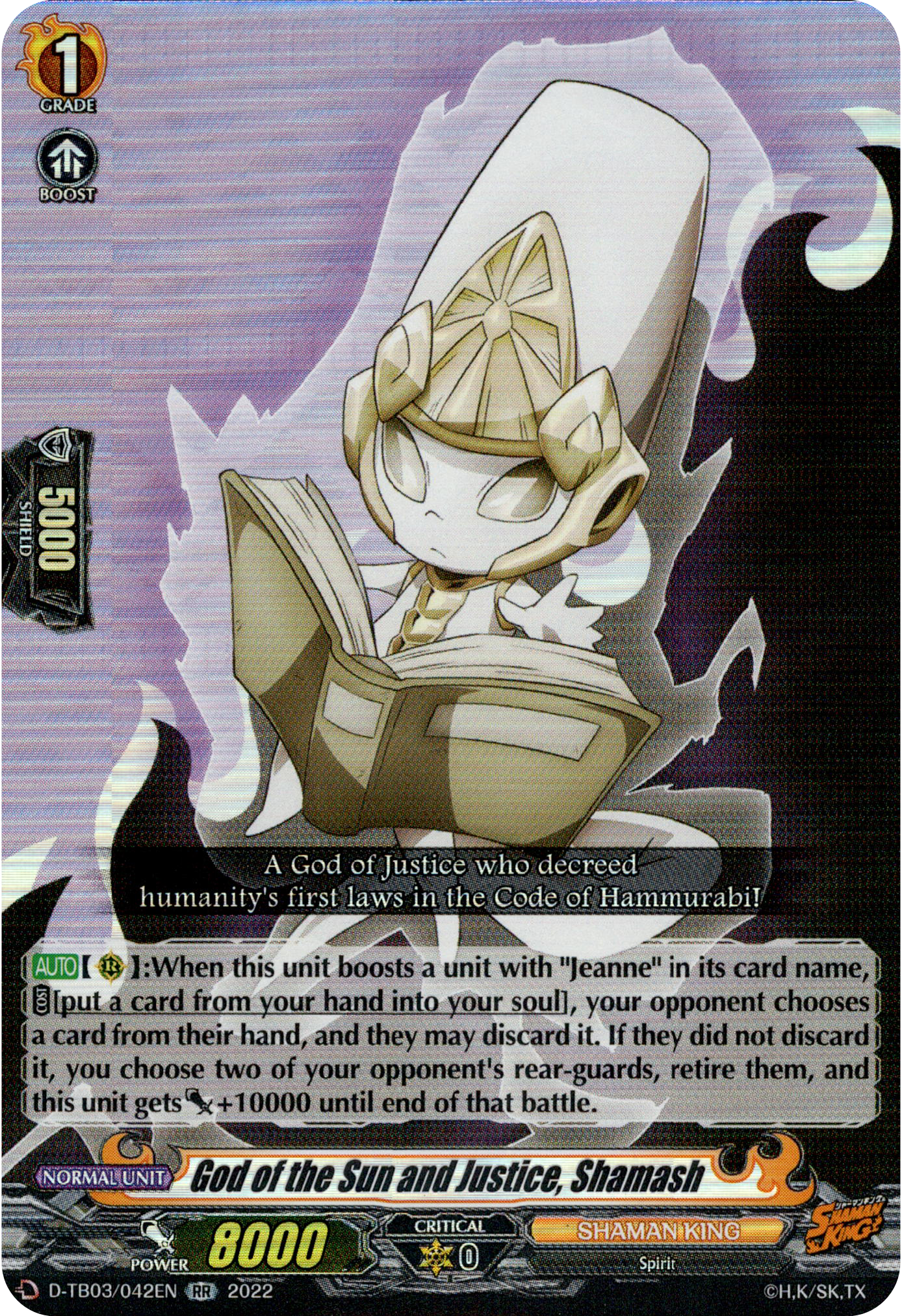 God of the Sun and Justice, Shamash - D-TB03/042EN - Shaman King - Card Cavern