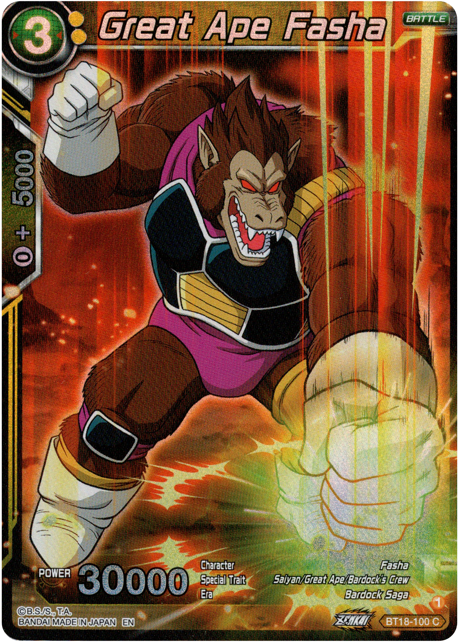 Great Ape Fasha - BT18-100 - Dawn of the Z-Legends - Parallel Foil - Card Cavern