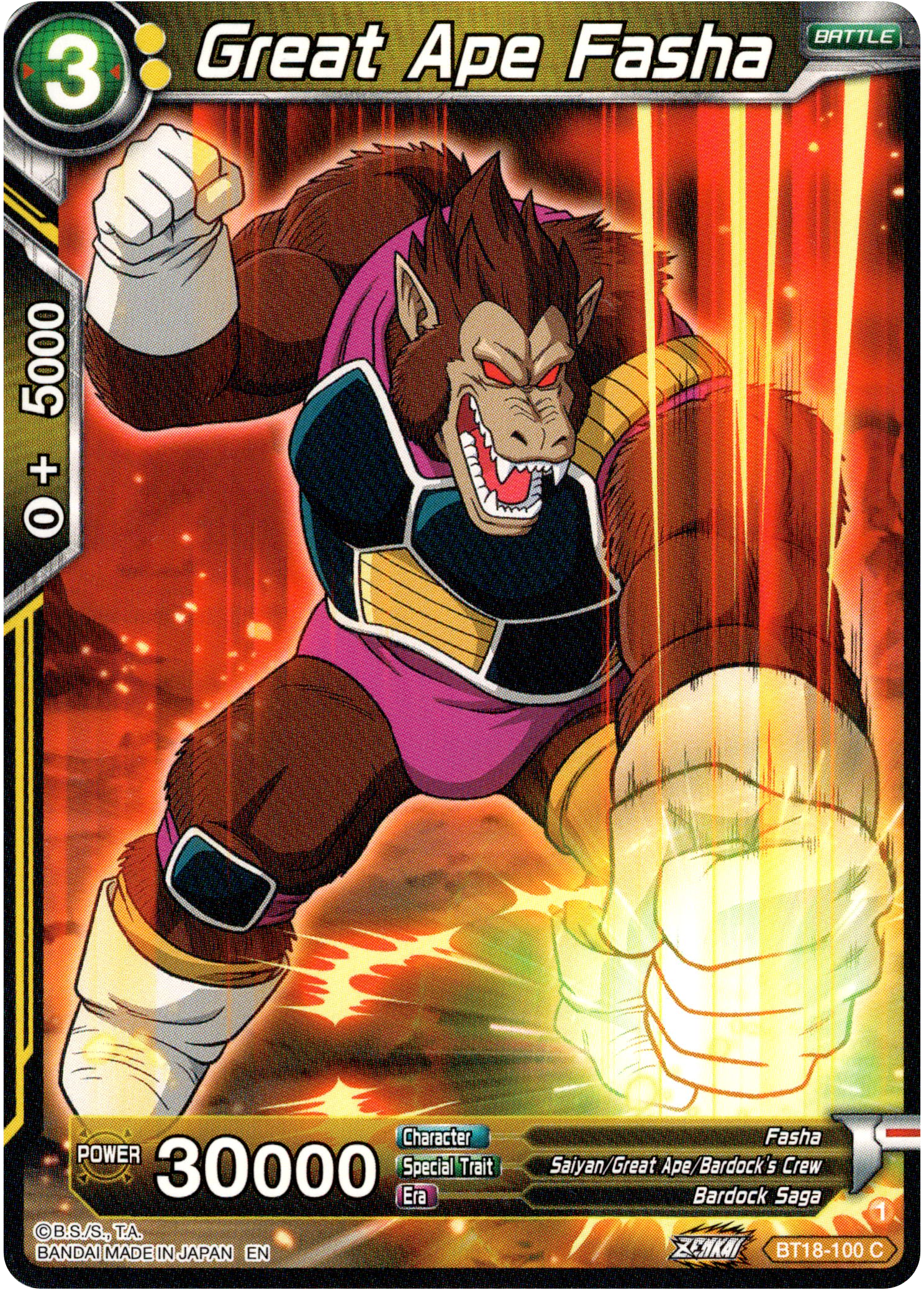 Great Ape Fasha - BT18-100 - Dawn of the Z-Legends - Card Cavern