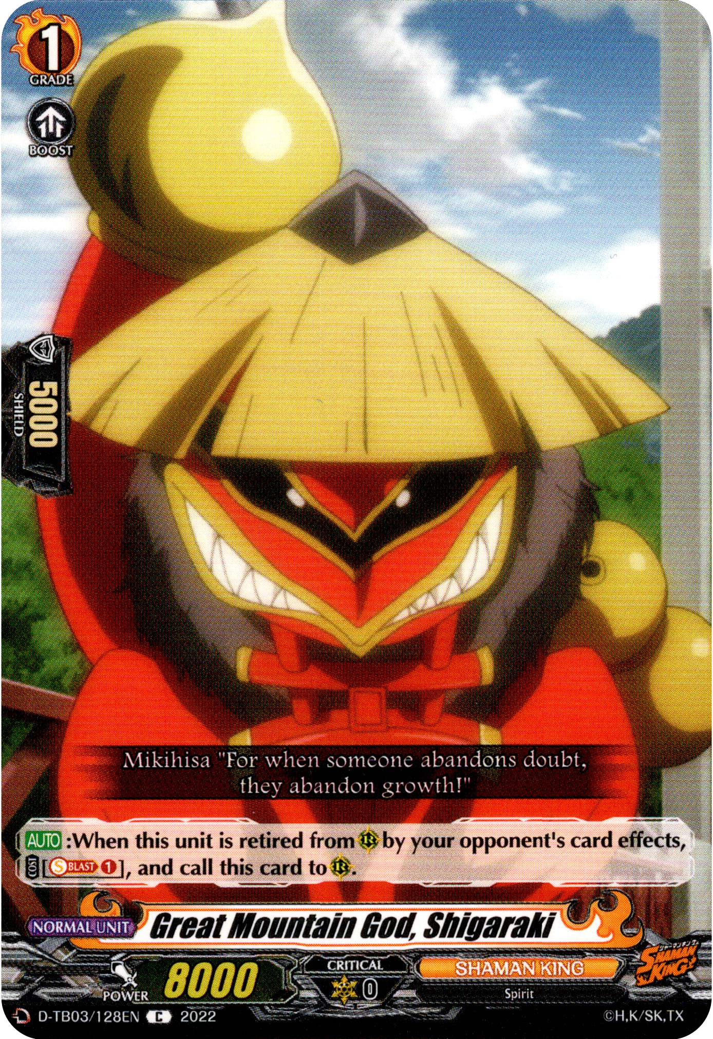 Great Mountain God, Shigaraki - D-TB03/128EN - Shaman King - Card Cavern