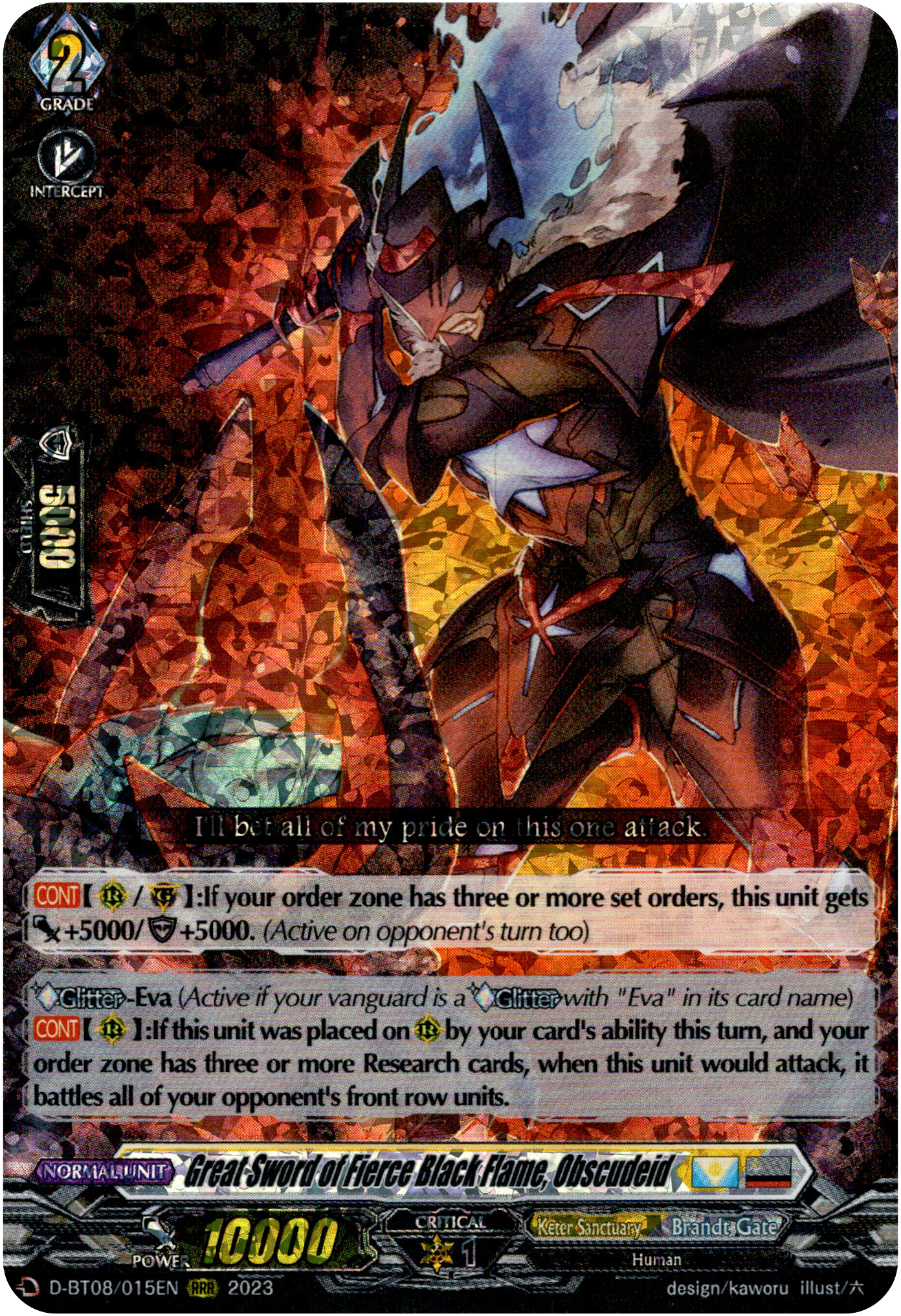 Great Sword of Fierce Black Flame, Obscudeid - D-BT08/015EN - Minerva Rising - Card Cavern