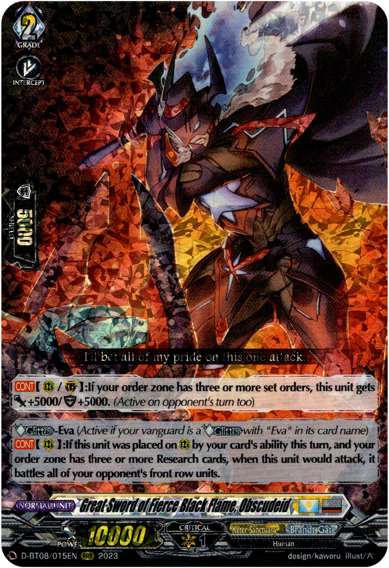 Great Sword of Fierce Black Flame, Obscudeid - D-BT08/015EN - Minerva Rising - Card Cavern