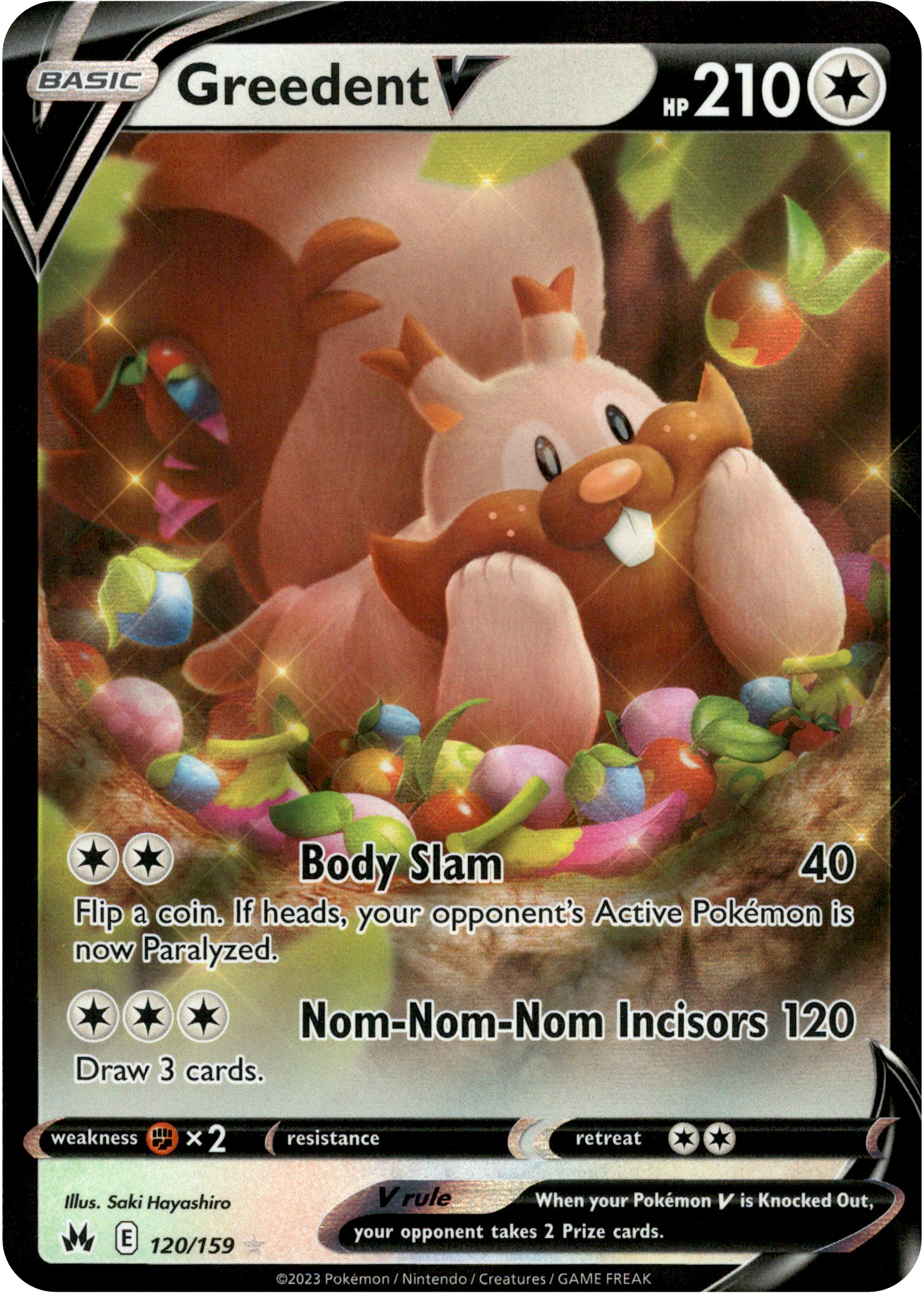 Greedent V - 120/159 - Crown Zenith - Holo - Card Cavern