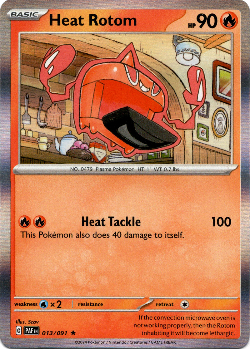 Heat Rotom - 013/091 - Paldean Fates - Holo Card Cavern Trading Cards, LLC Heat Rotom - 013/091 - Paldean Fates - Holo Card Cavern Trading Cards, LLC