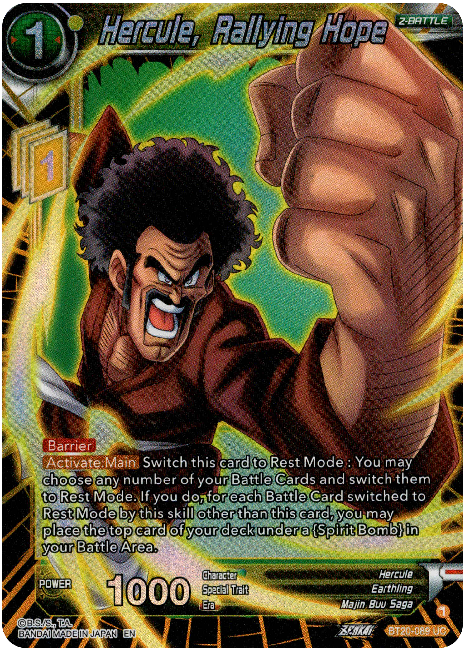 Hercule, Rallying Hope - BT20-089 UC - Power Absorbed - Foil - Card Cavern