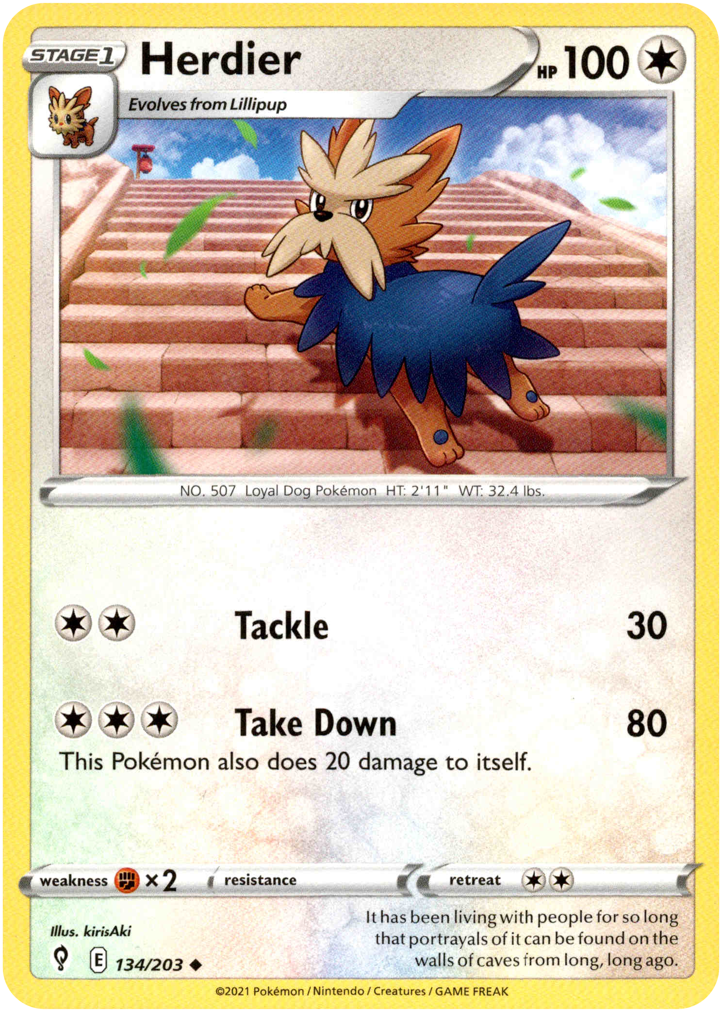 Herdier - 134/203 - Evolving Skies - Card Cavern