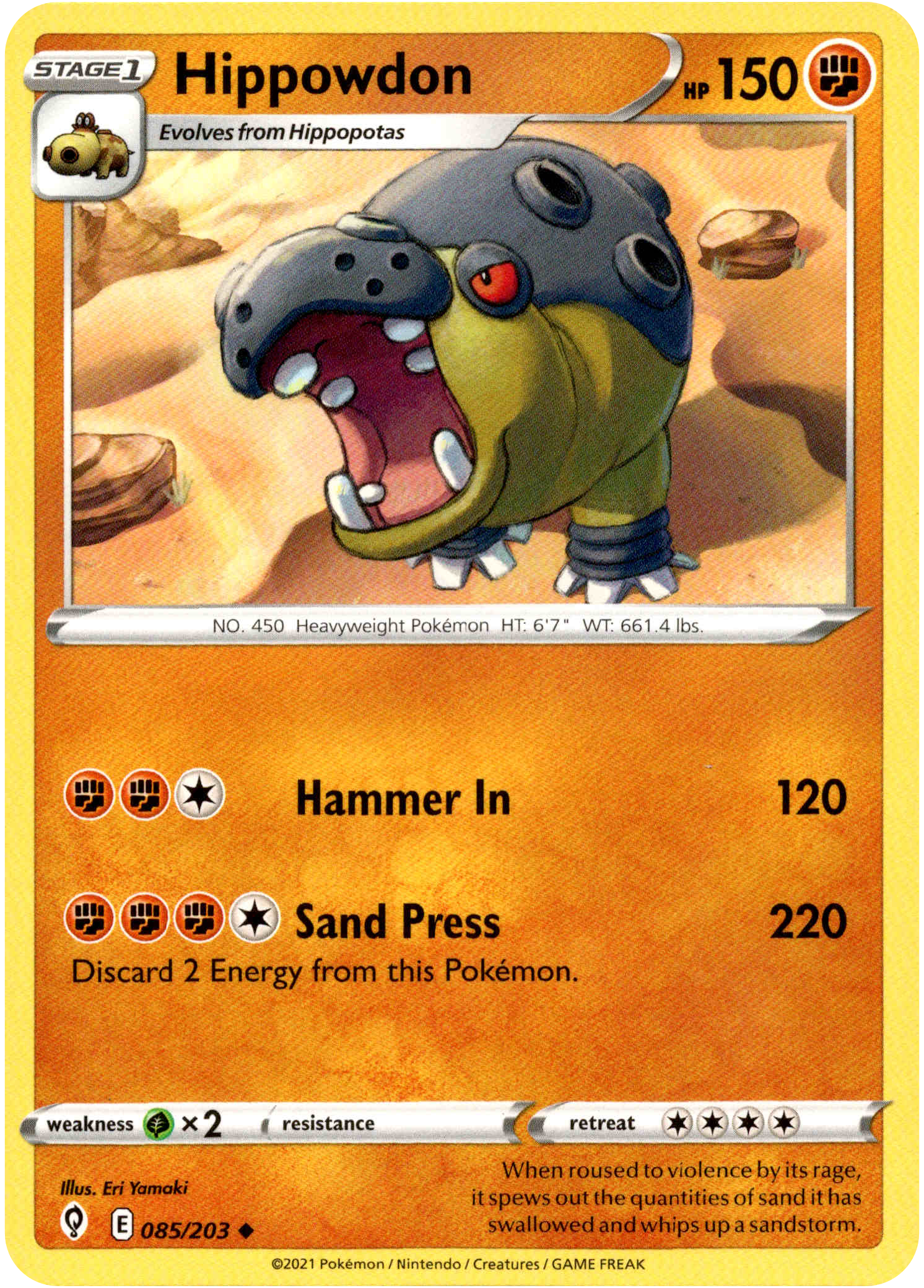 Hippowdon - 085/203 - Evolving Skies - Card Cavern