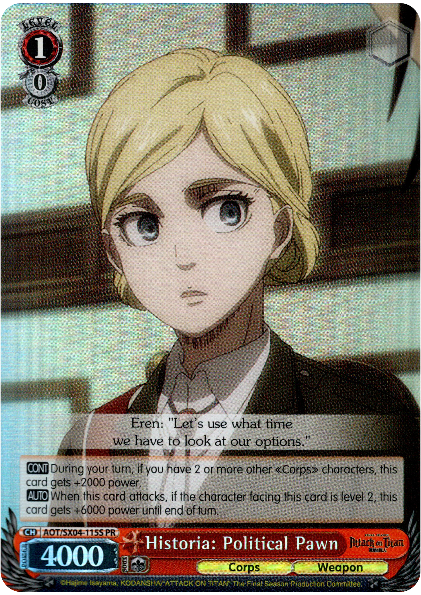 Historia: Political Pawn - AOT/SX04-115S PR - Foil - Card Cavern