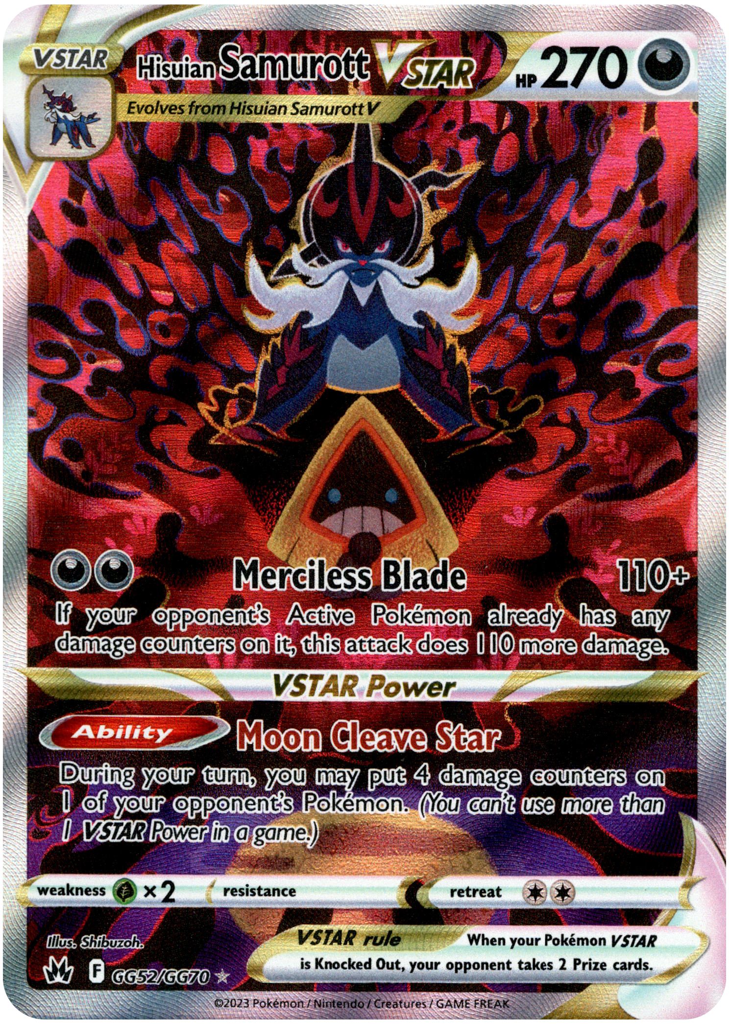 Hisuian Samurott VSTAR - GG52/GG70 - Crown Zenith - Holo - Card Cavern