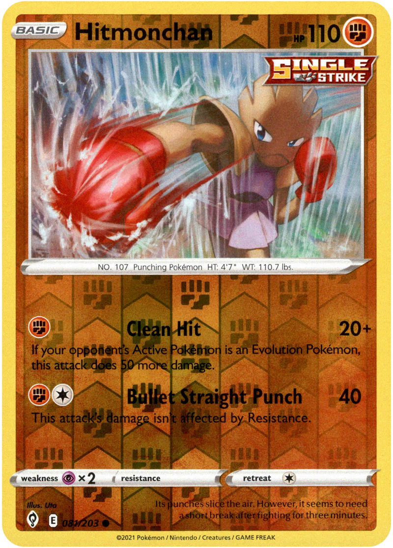 hitmonchan holographic pokemon card Hitmonchan - 7/102 Base Set - Pokemon Holo Foil Nice!