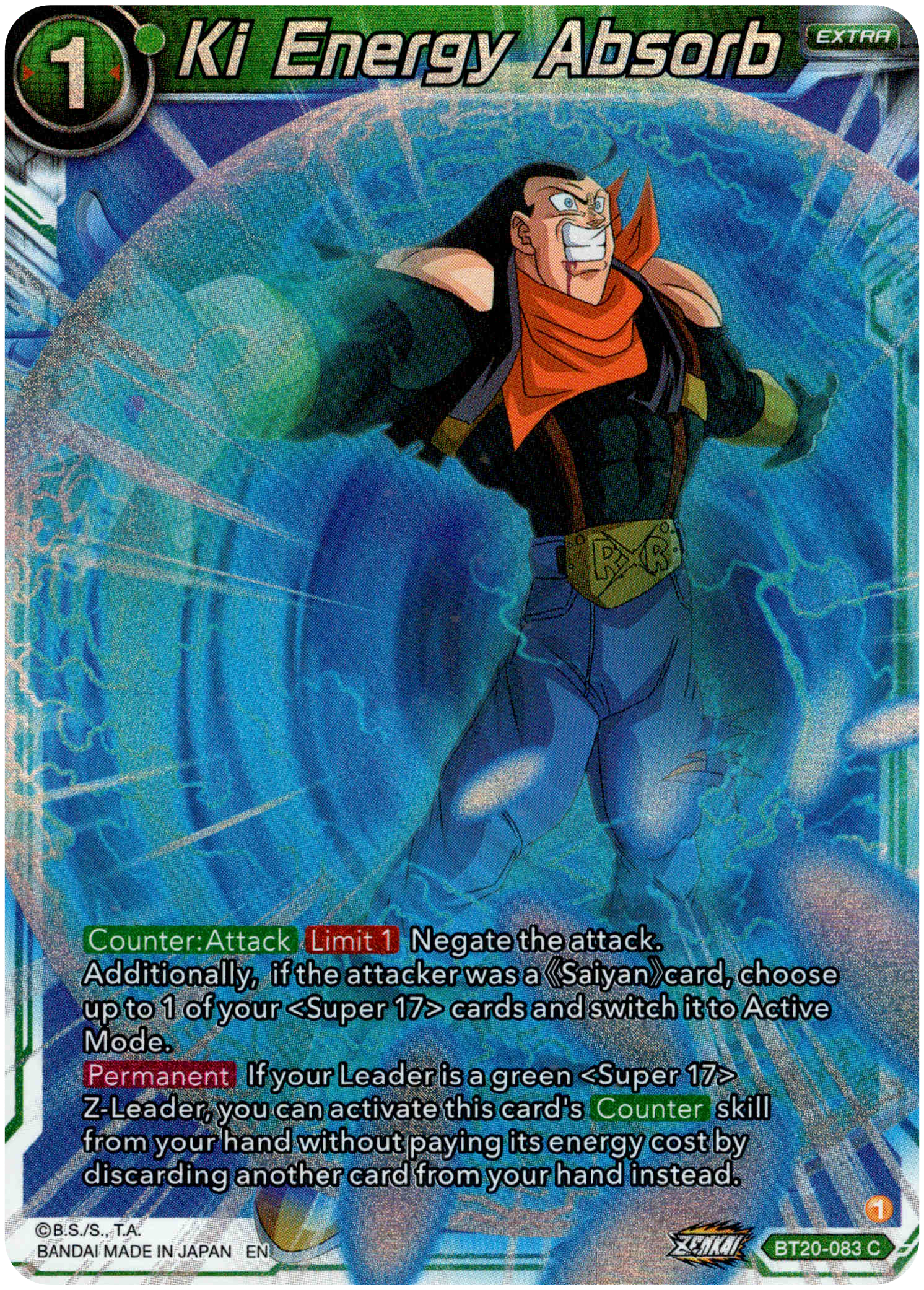 Ki Energy Absorb - BT20-083 C - Power Absorbed - Foil - Card Cavern