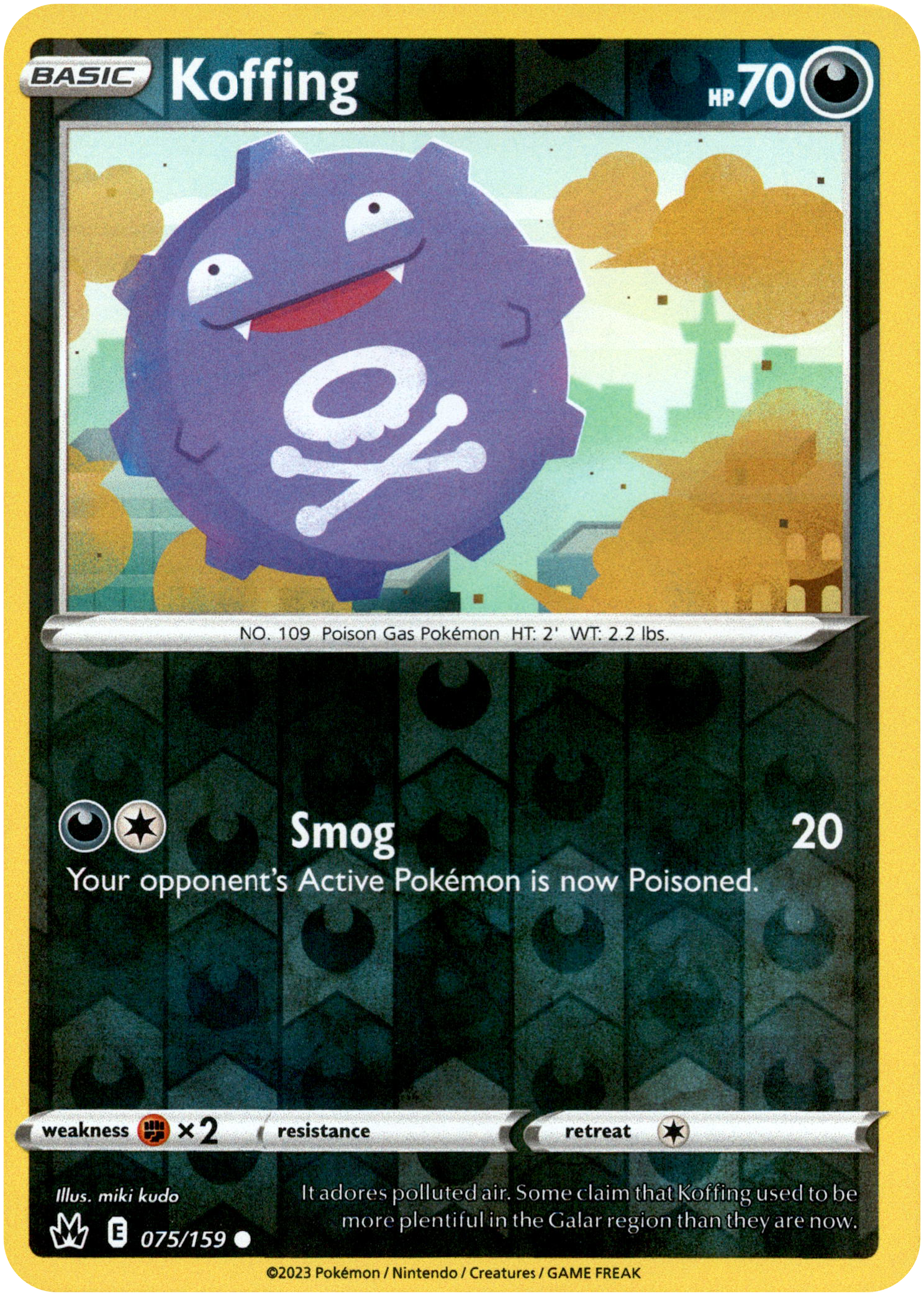 Koffing - 075/159 - Crown Zenith - Reverse Holo - Card Cavern