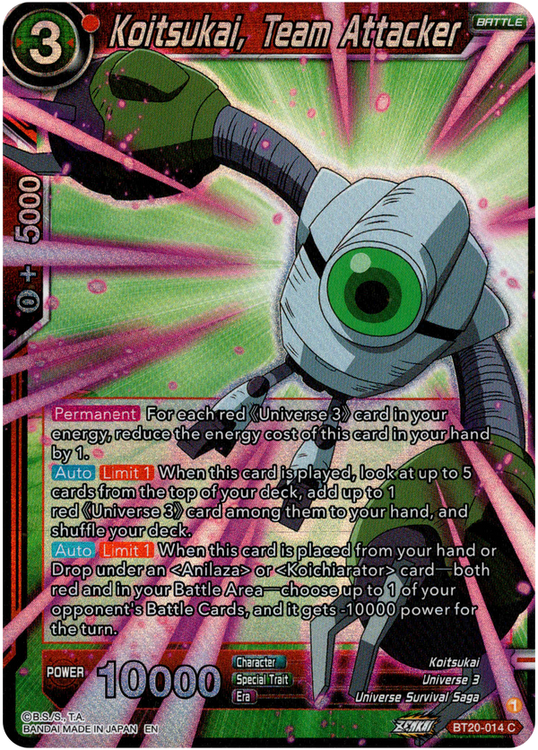 Koitsukai, Team Attacker - BT20-014 C - Power Absorbed - Foil - Card Cavern
