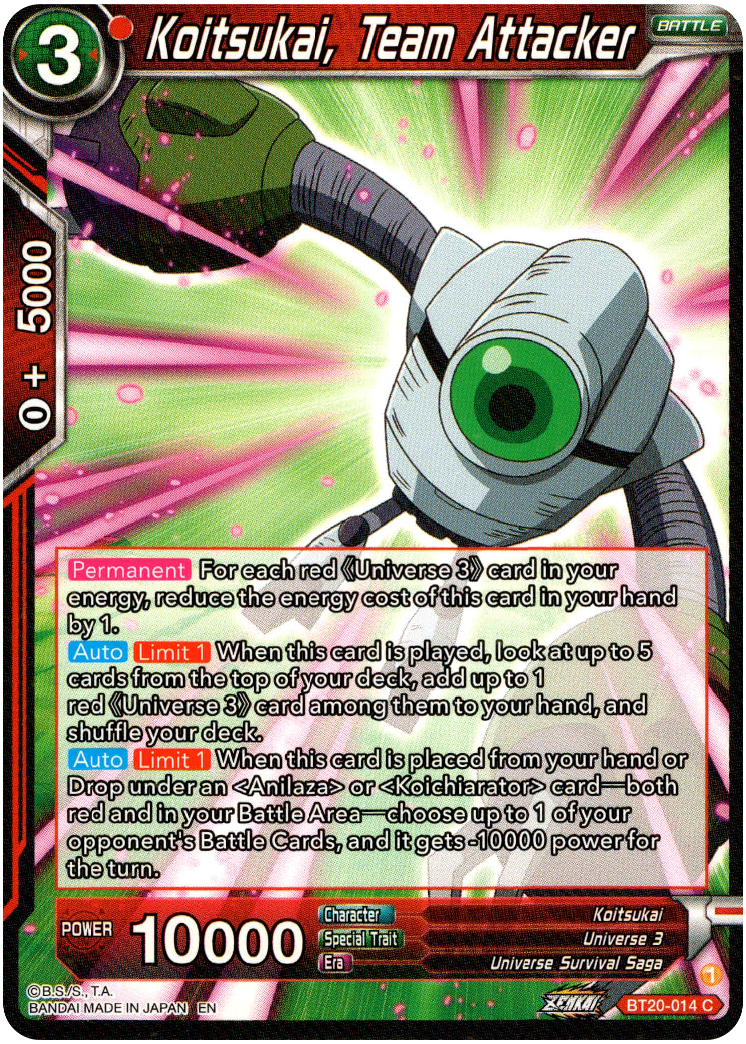 Koitsukai, Team Attacker - BT20-014 C - Power Absorbed - Card Cavern