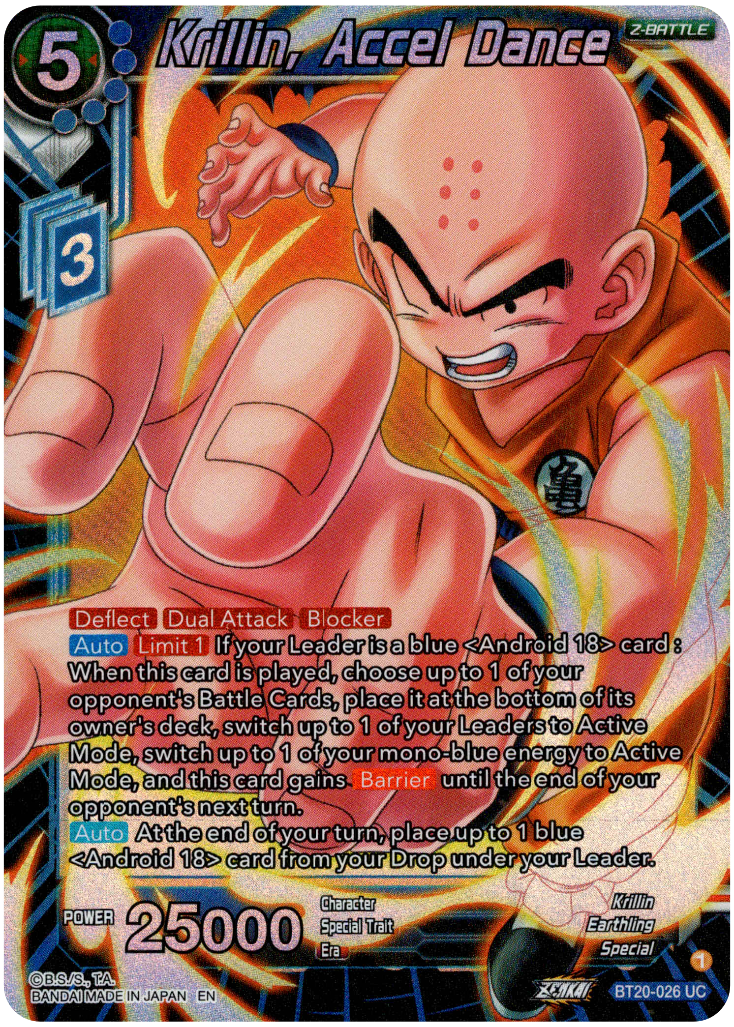 Krillin, Accel Dance - BT20-026 UC - Power Absorbed - Foil – Card ...