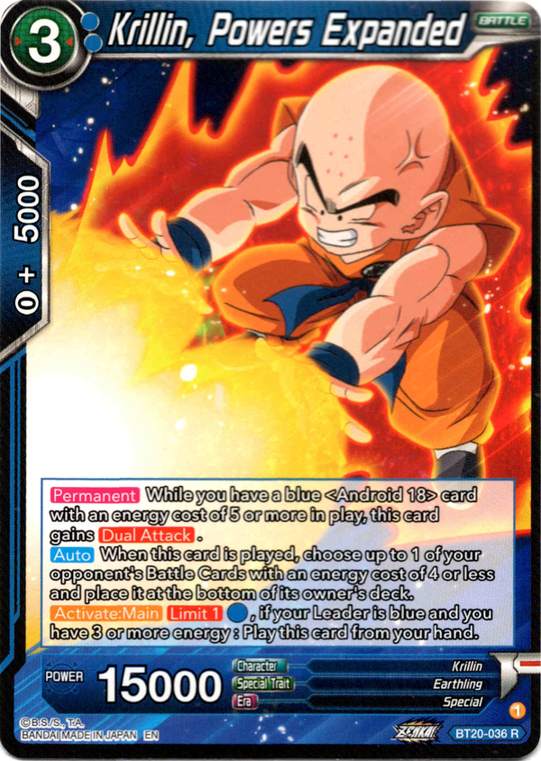 Krillin, Powers Expanded - BT20-036 R - Power Absorbed - Card Cavern