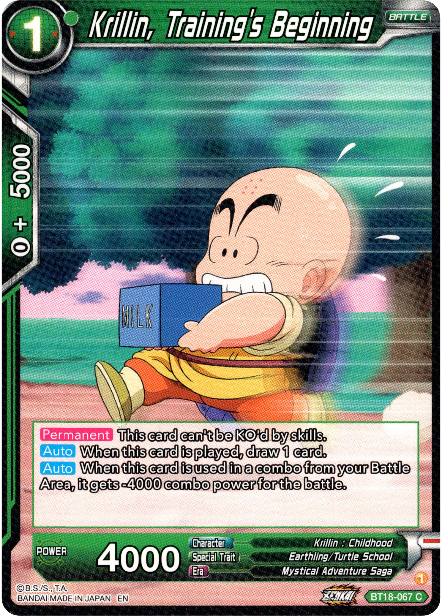 Krillin, Training's Beginning - BT18-067 - Dawn of the Z-Legends - Card Cavern