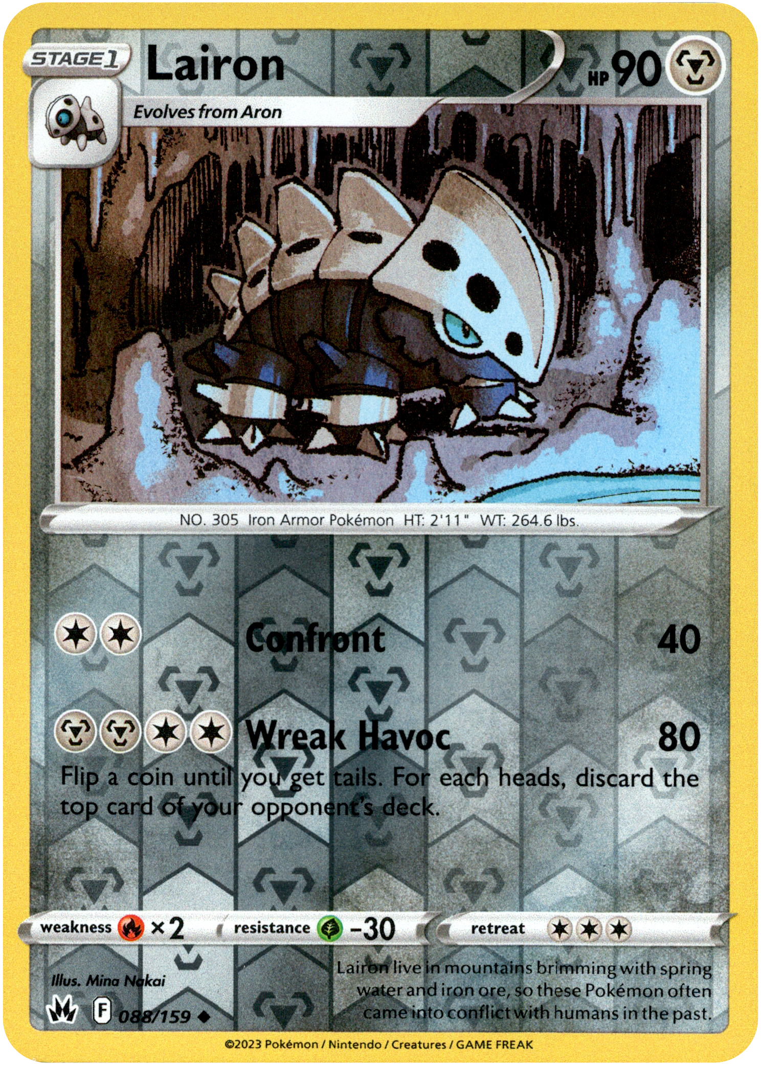 Lairon - 088/159 - Crown Zenith - Reverse Holo - Card Cavern