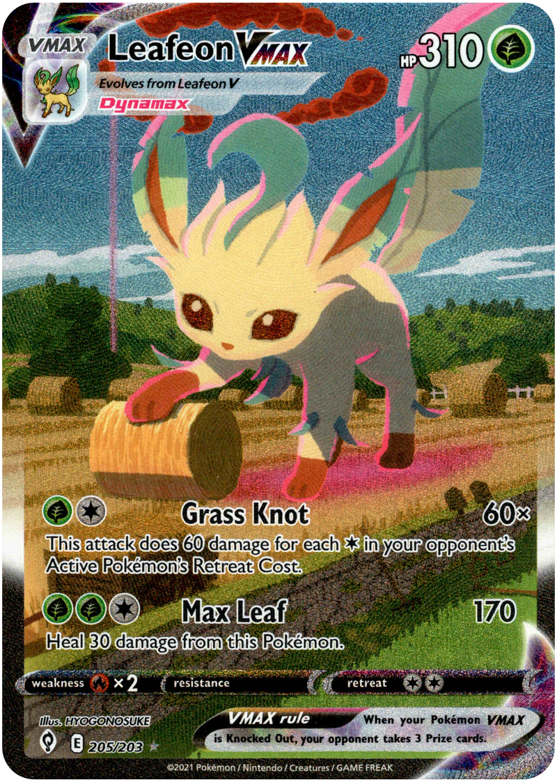 Leafeon VMAX Alternate Art Secret Rare - 205/203 - Evolving Skies