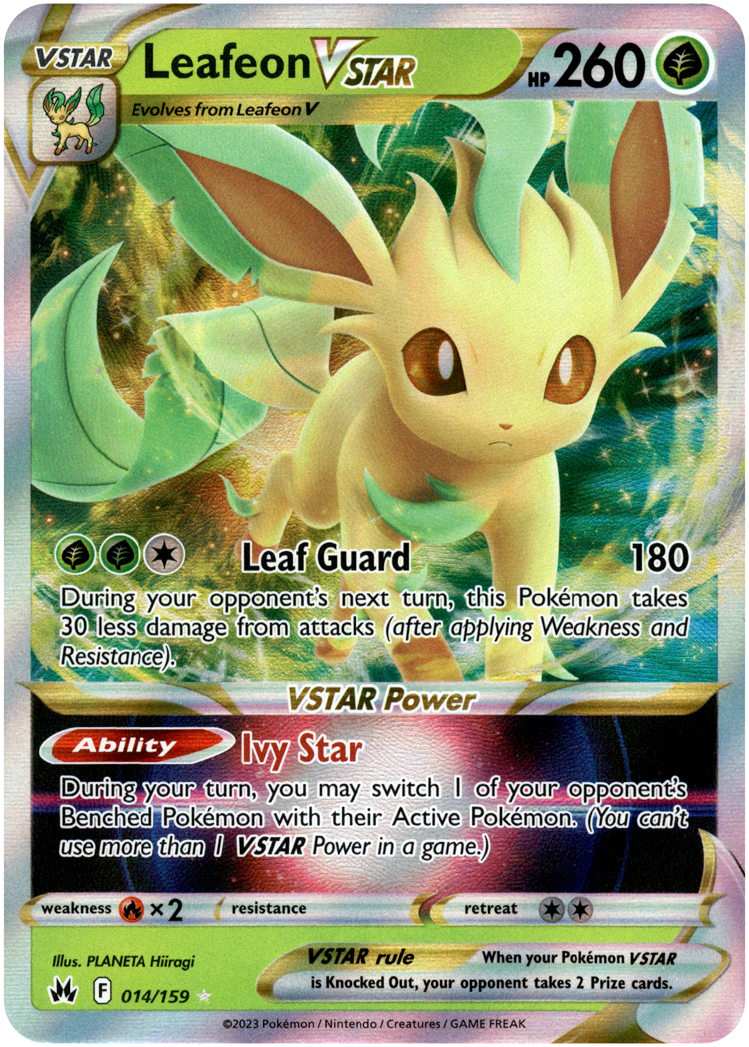 Leafeon VSTAR - 014/159 - Crown Zenith - Holo - Card Cavern