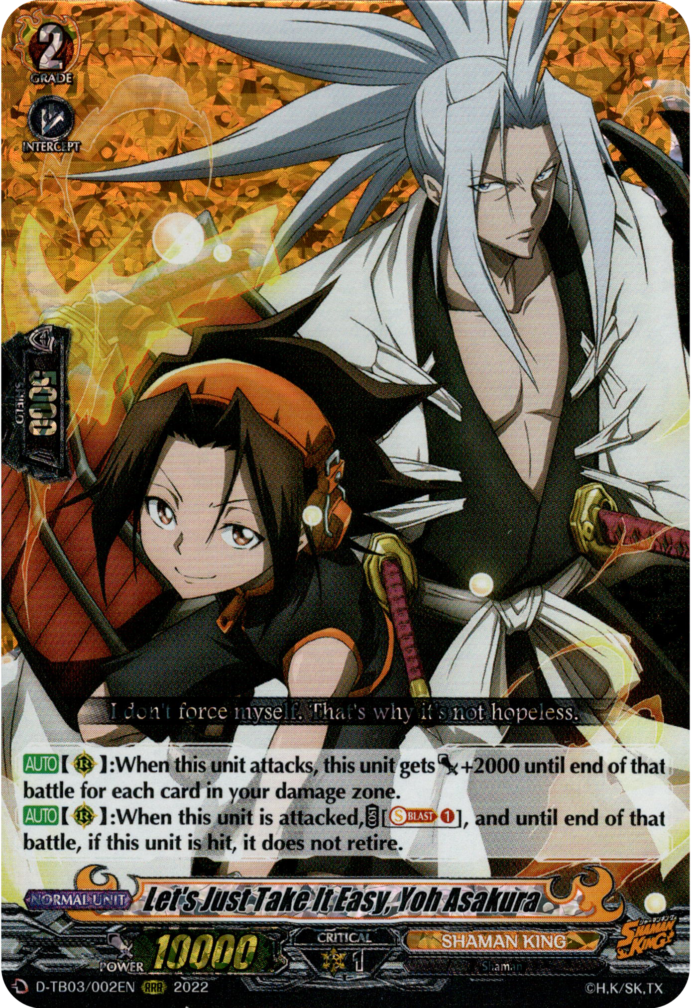 Let's Just Take It Easy, Yoh Asakura - D-TB03/002EN - Shaman King - Card Cavern