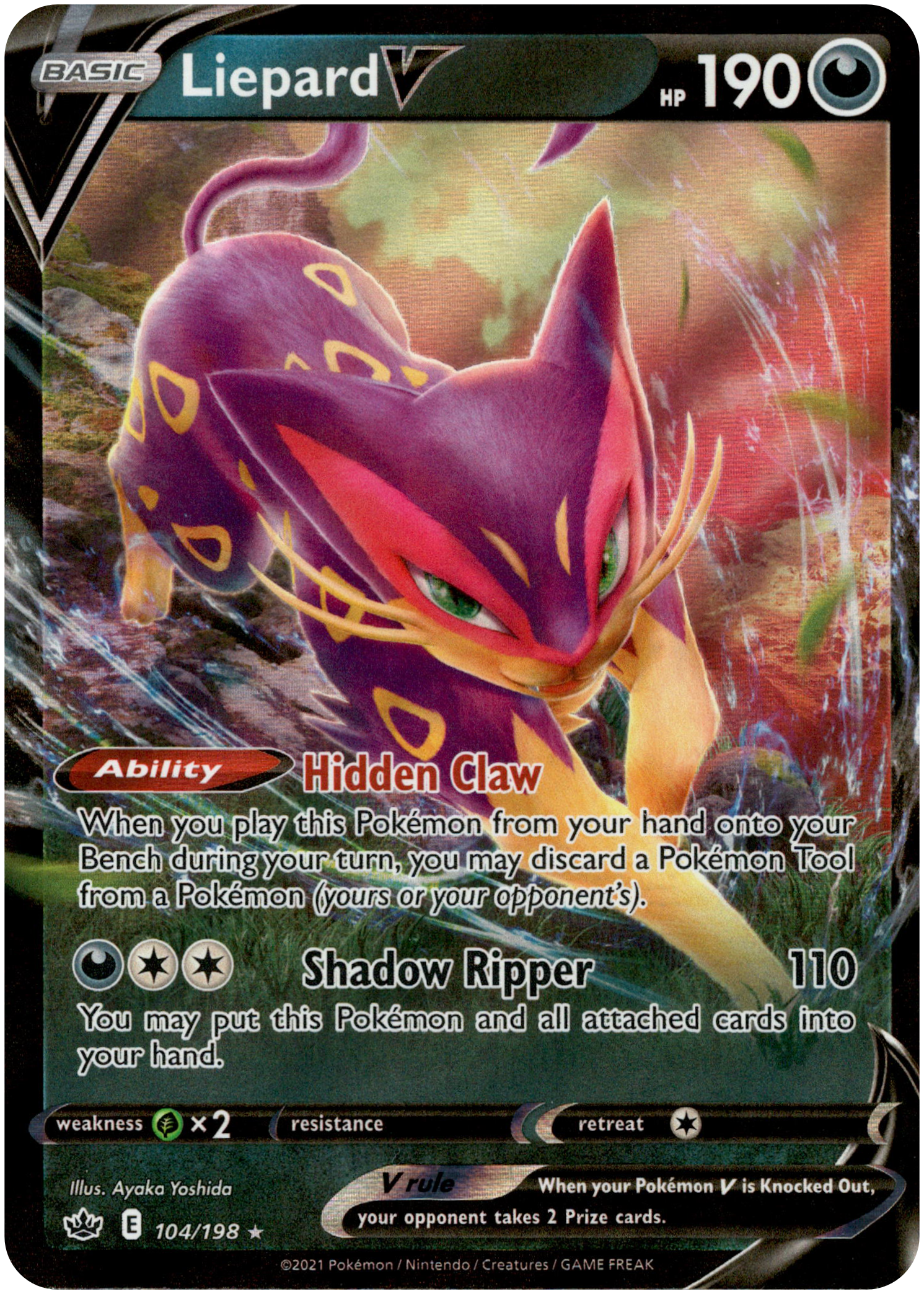 Liepard V - 104/198 - Chilling Reign - Holo - Card Cavern