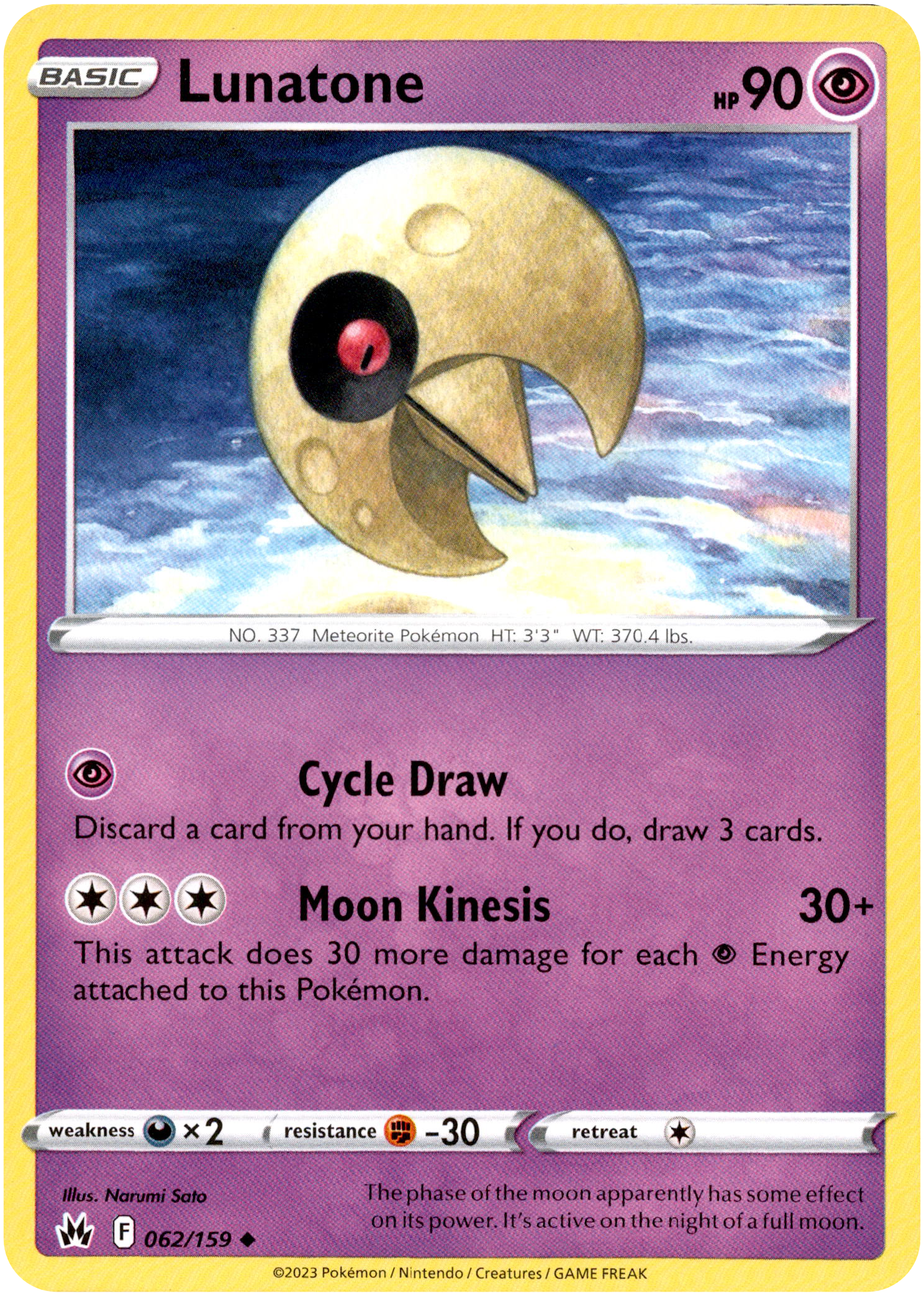 Lunatone - 062/159 - Crown Zenith - Card Cavern