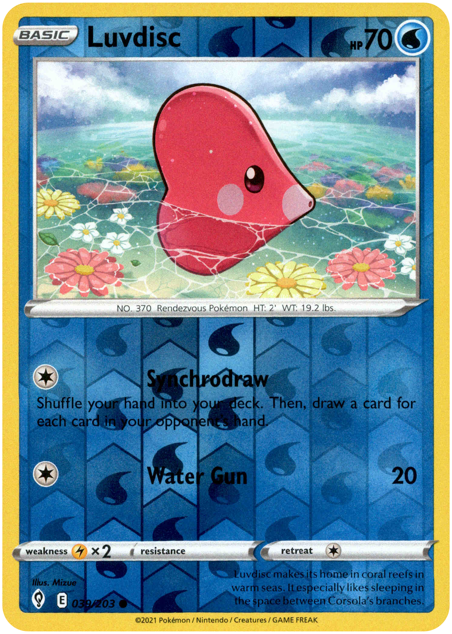 Luvdisc - 039/203 - Evolving Skies - Reverse Holo - Card Cavern