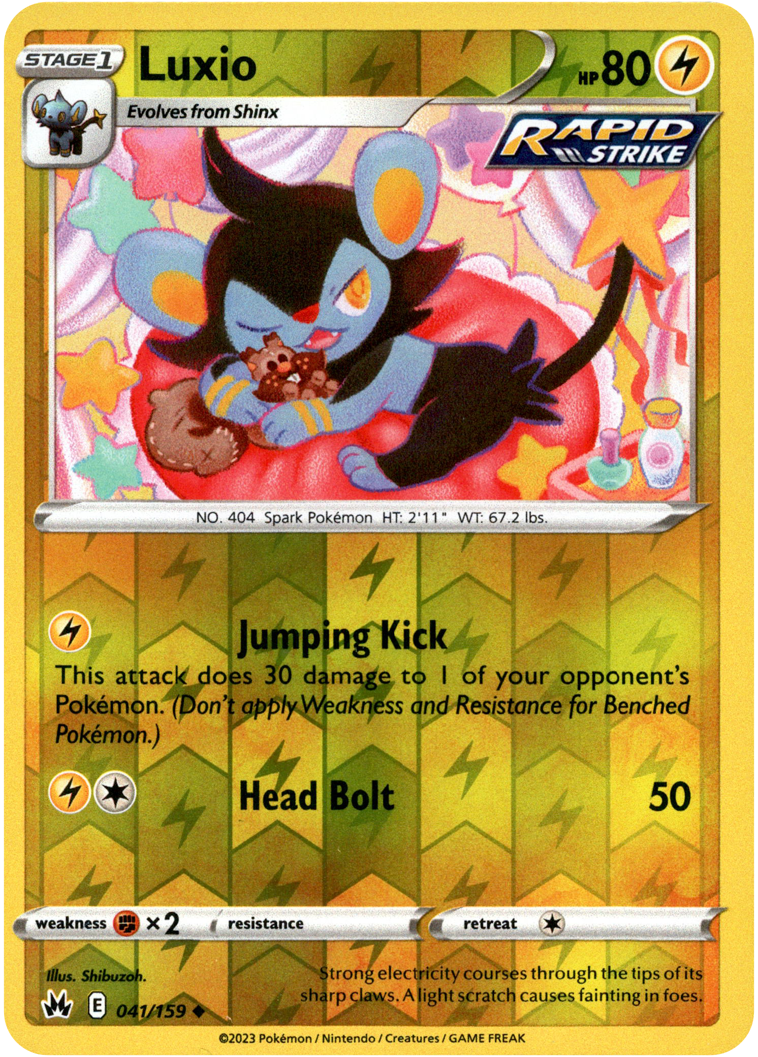Luxio - 041/159 - Crown Zenith - Reverse Holo - Card Cavern