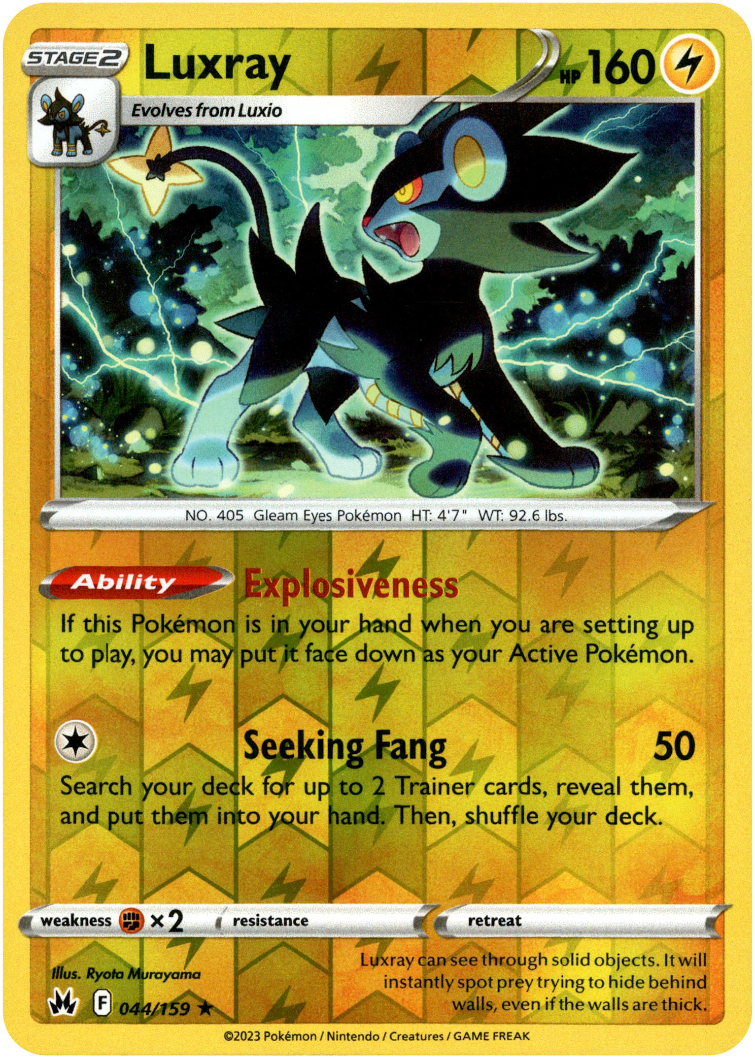 Luxray - 044/159 - Crown Zenith - Reverse Holo - Card Cavern