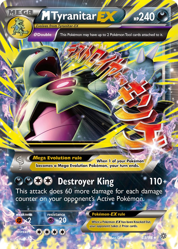 M Tyranitar EX - 43/98 - Ancient Origins - Holo - Card Cavern