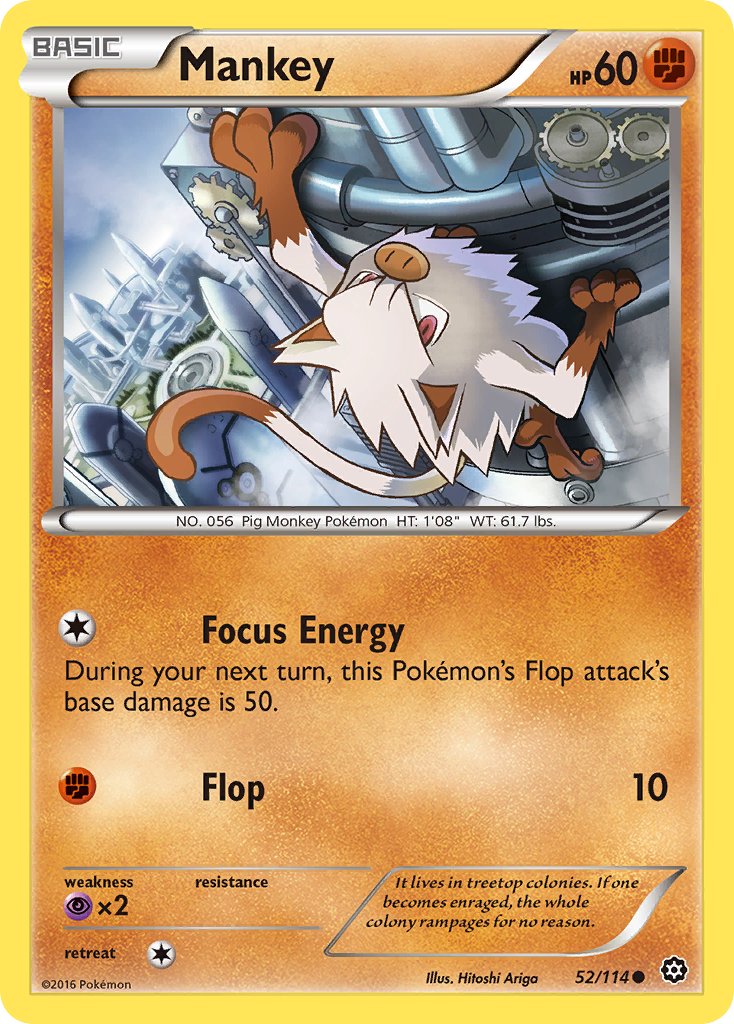 Mankey - 52/114 - Steam Siege - Card Cavern