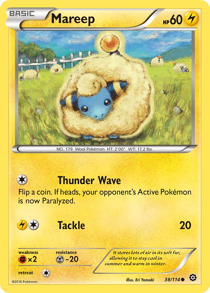 Mareep - 38/114 - Steam Siege - Card Cavern