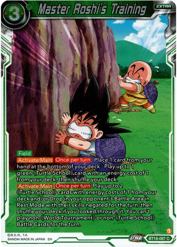 Master Roshi's Training - BT18-087 - Dawn of the Z-Legends - Parallel Foil - Card Cavern