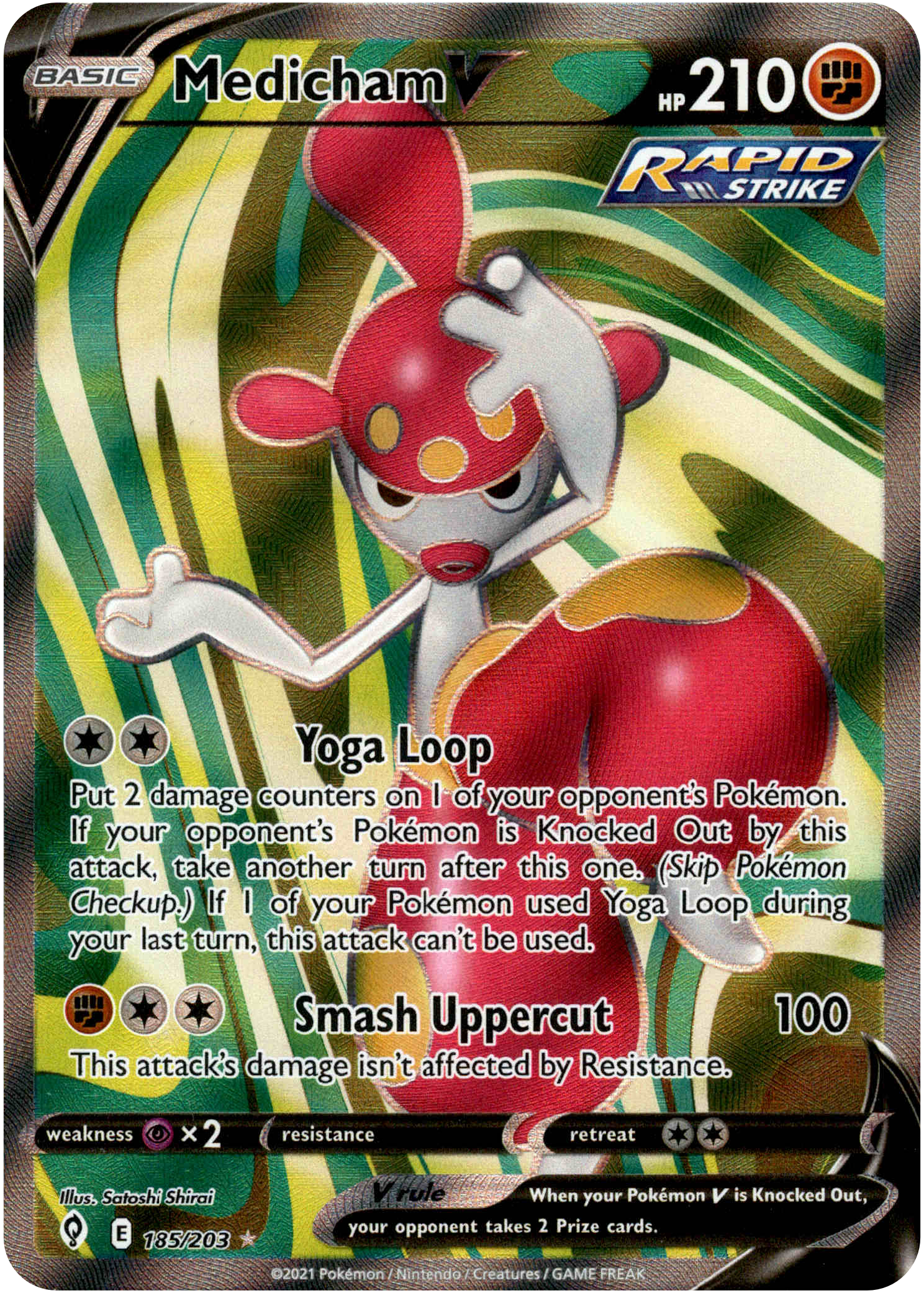 Medicham V Full Art - 185/203 - Evolving Skies - Holo - Card Cavern