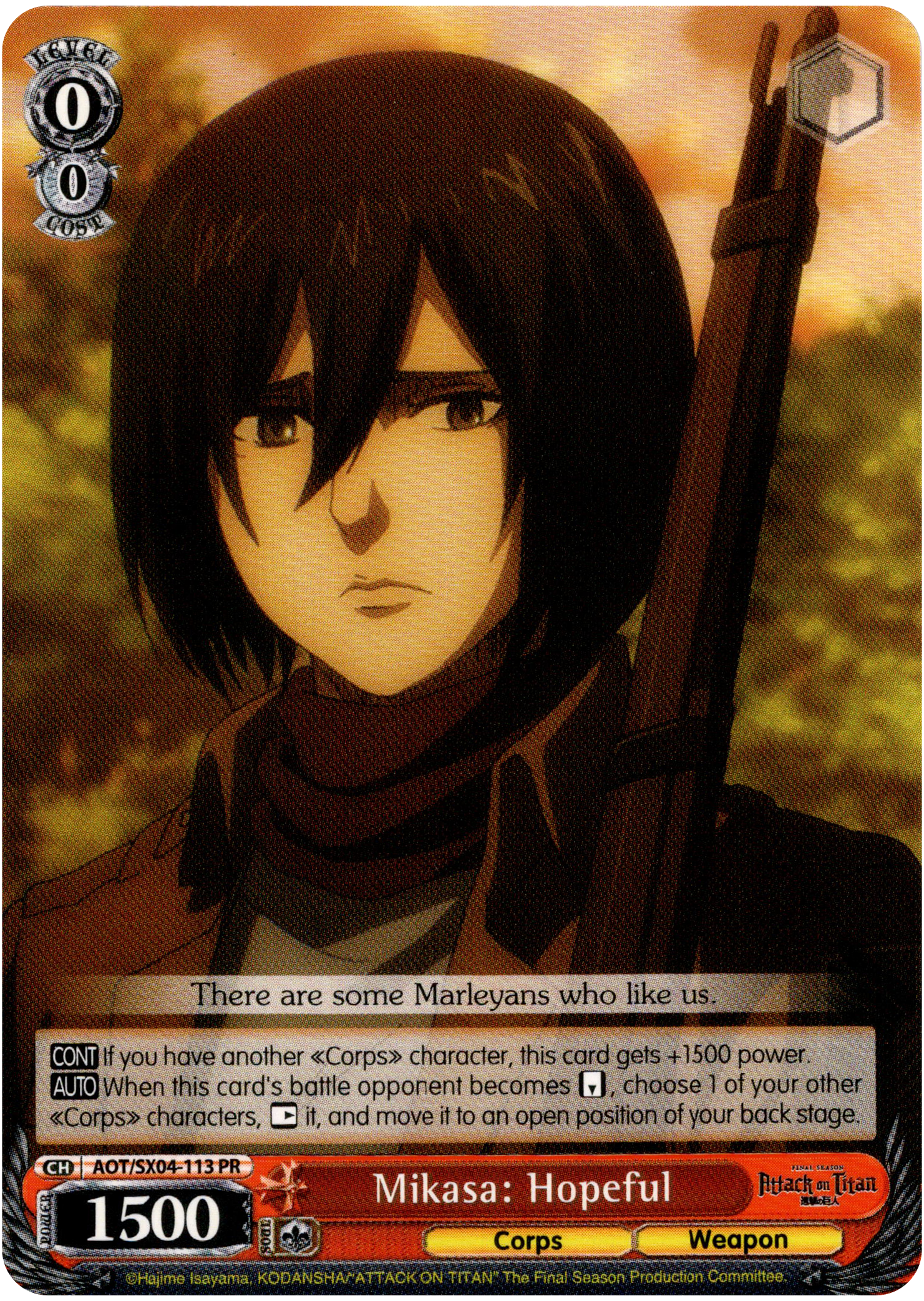 Mikasa: Hopeful - AOT/SX04-113 PR - Card Cavern