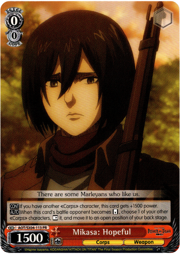 Mikasa: Hopeful - AOT/SX04-113 PR - Card Cavern