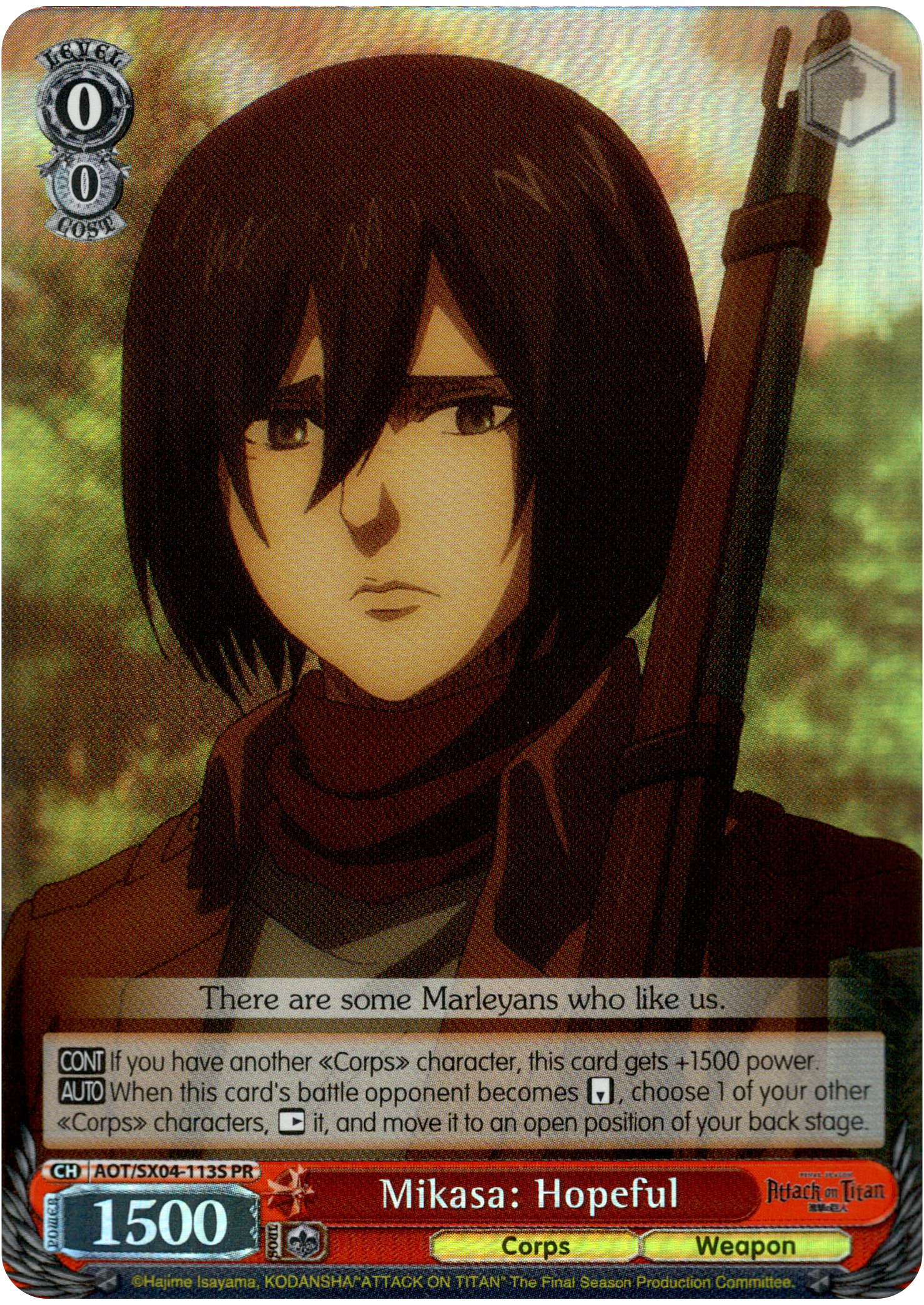 Mikasa: Hopeful - AOT/SX04-113S PR - Foil - Card Cavern