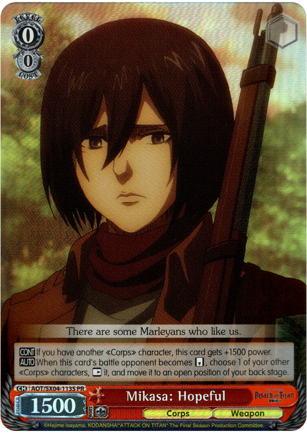 Mikasa: Hopeful - AOT/SX04-113S PR - Foil - Card Cavern