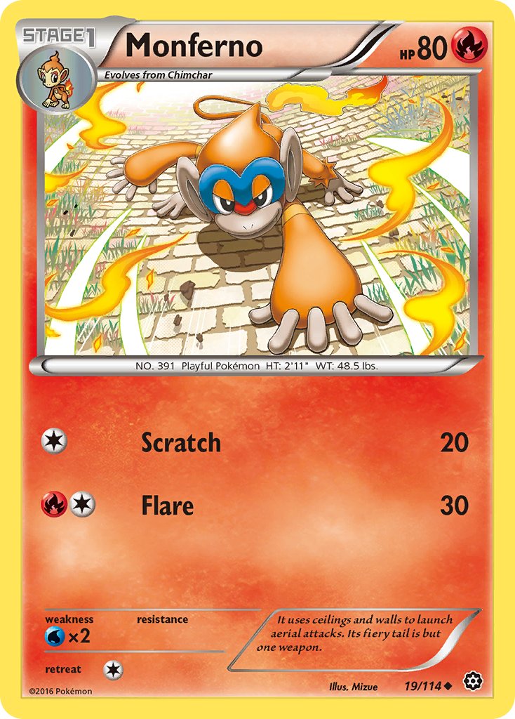 Monferno - 19/114 - Steam Siege - Card Cavern