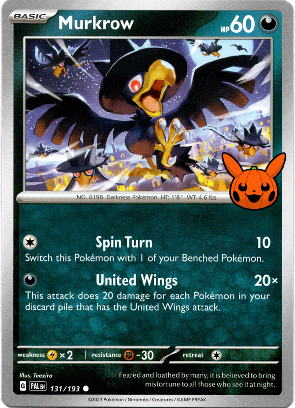 Murkrow - 131/193 - Trick or Trade BOOster Bundle 2023 - Card Cavern